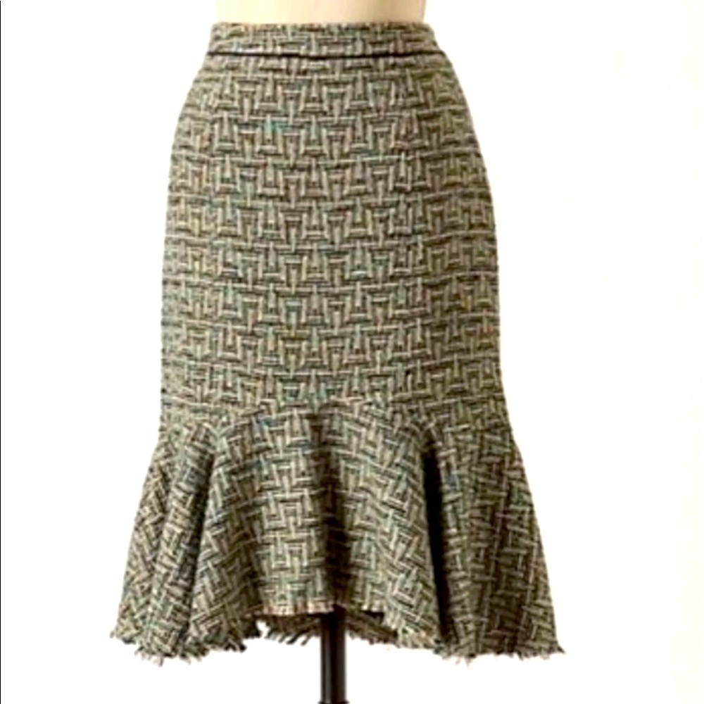 ANTHROPOLOGIE Bellerby Tweed Skirt 0P